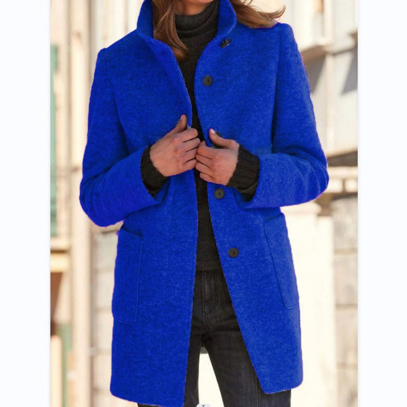 Vintora™ – Retro Women’s Coat with Buttons & Stand Collar