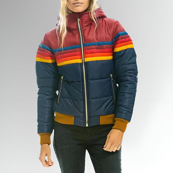 Mallory  | Zip-Up Jacket with Rainbow Stripes