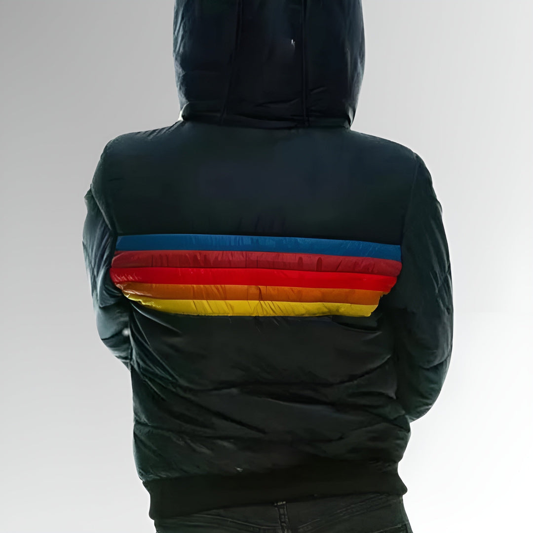Mallory  | Zip-Up Jacket with Rainbow Stripes