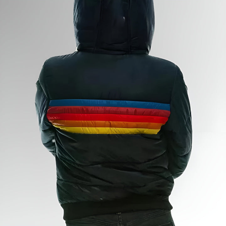 Mallory  | Zip-Up Jacket with Rainbow Stripes