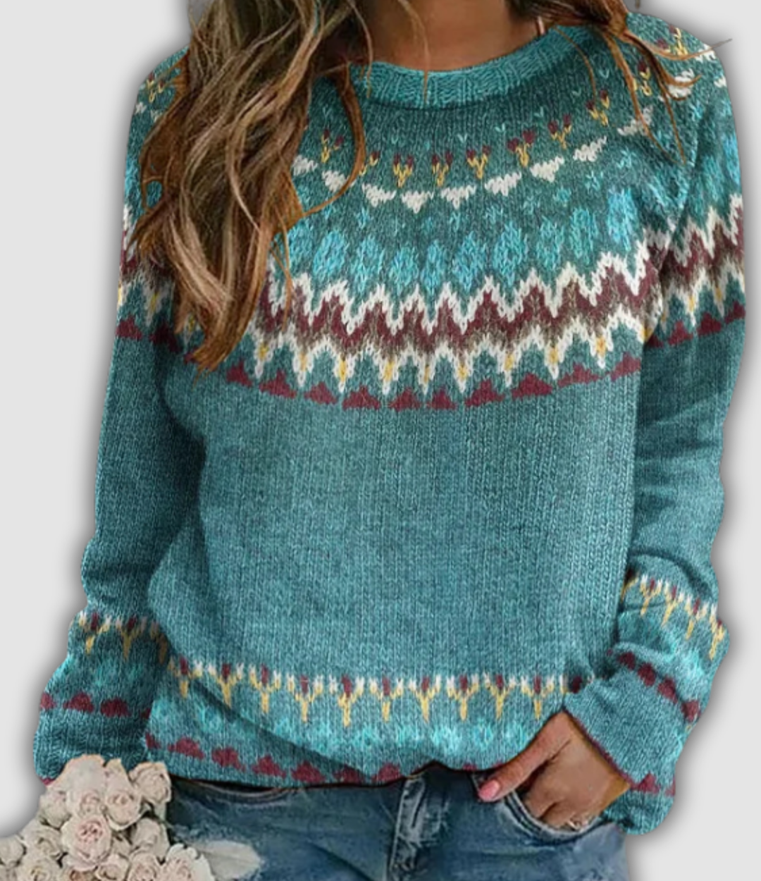 Alvara™ - Retro Sweatshirt with Wave Pattern