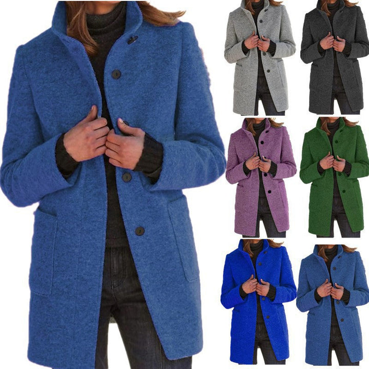 Vintora™ – Retro Women’s Coat with Buttons & Stand Collar