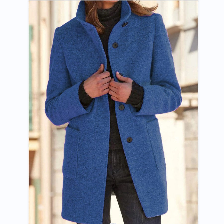 Vintora™ – Retro Women’s Coat with Buttons & Stand Collar