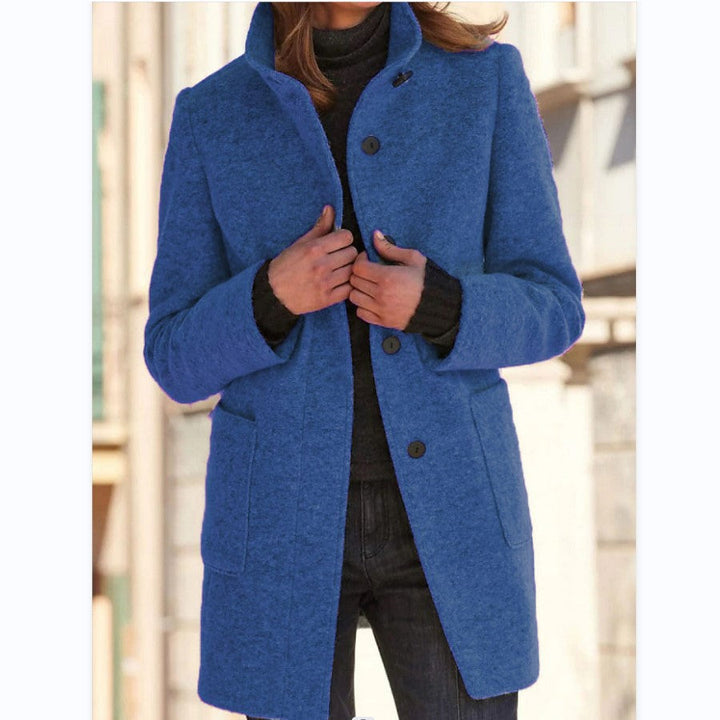 Vintora™ – Retro Women’s Coat with Buttons & Stand Collar