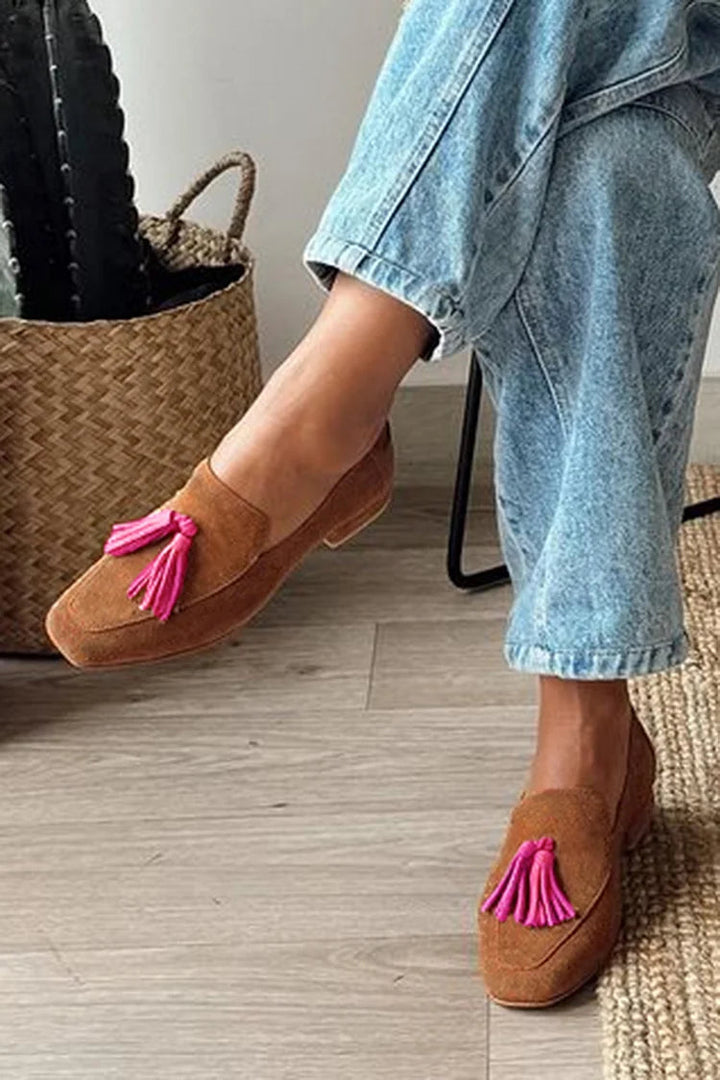Monique | Colorblock loafers with square toe