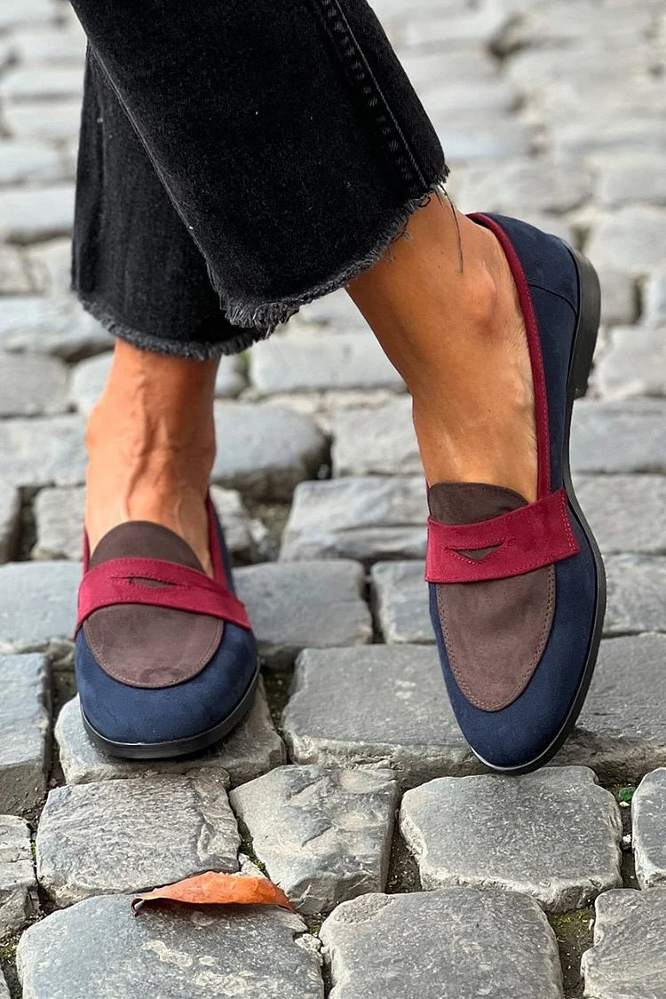 Esther | Elegant Round Toe Loafers with Small Heel