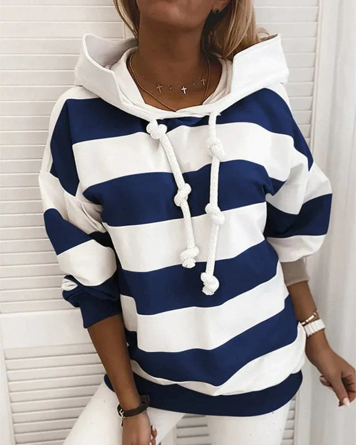 Women's Hoodie - Knitted Details - Relaxed Fit - Soft Materials