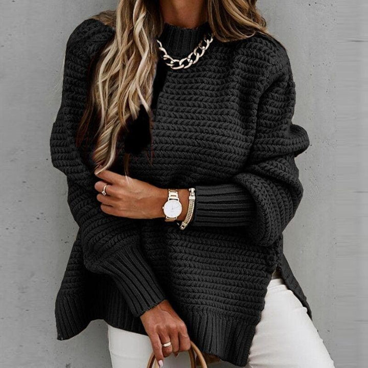 Women's Knit Sweater - Oversized Fit - High Neck - Soft and Warm