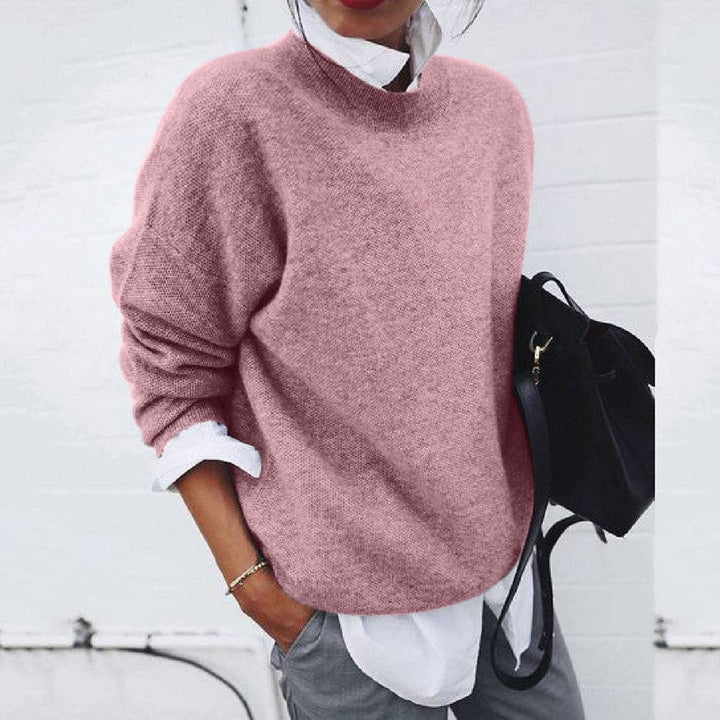 Women's Knit Sweater - Relaxed Fit - Soft and Warm - Round Neck - Long Sleeves