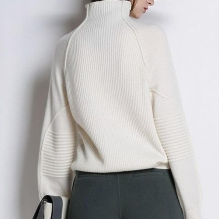 Women's Turtleneck Sweater - Soft Knit - Long-Sleeved Comfortable Fit