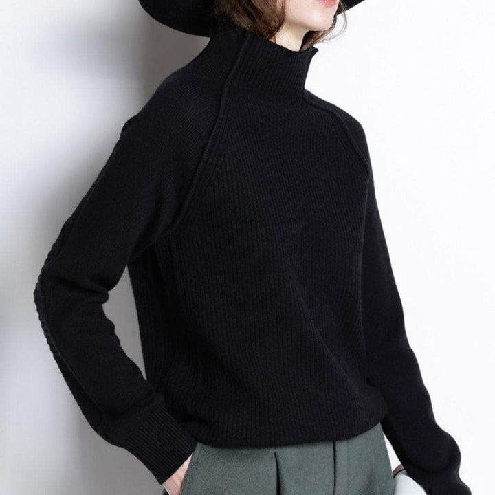 Women's Turtleneck Sweater - Soft Knit - Long-Sleeved Comfortable Fit