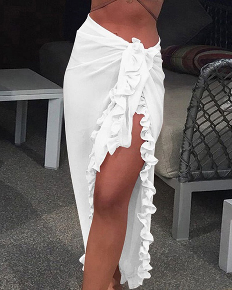 Solid Color Blanket with Ruffles