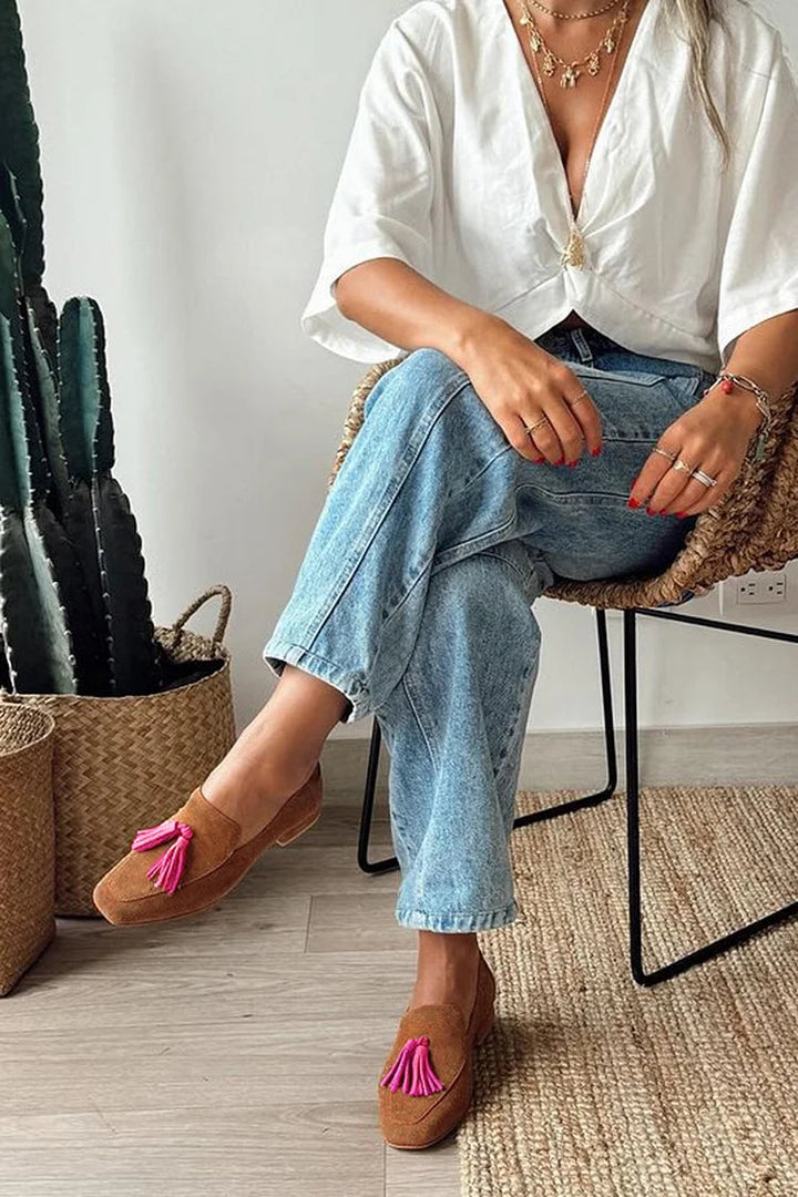 Monique | Colorblock loafers with square toe