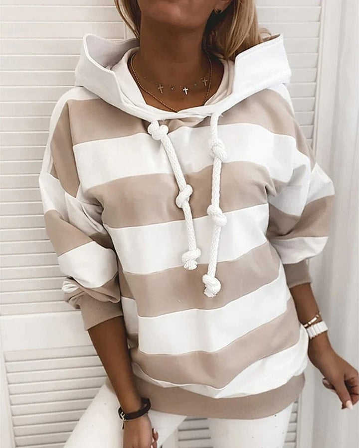 Women's Hoodie - Knitted Details - Relaxed Fit - Soft Materials