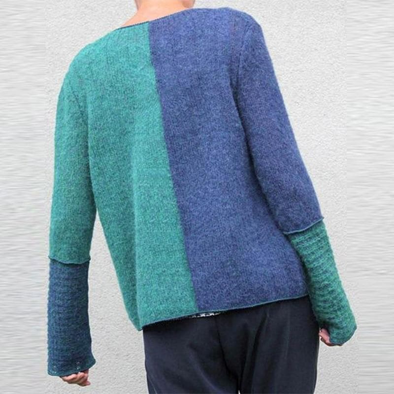 Women's Cardigan - Asymmetric Design - Soft Wool Blend - V-Neck - Button Closure