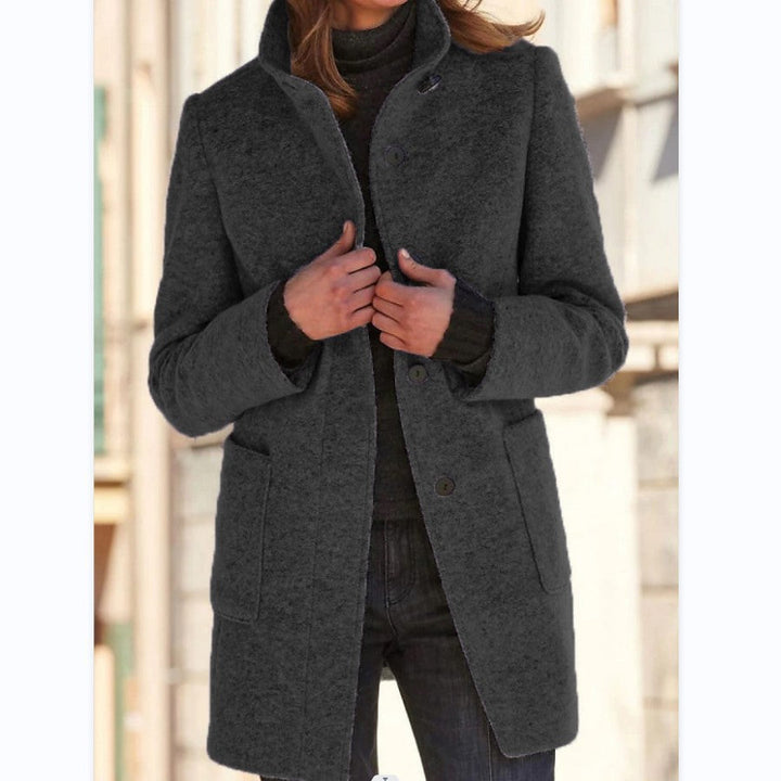 Vintora™ – Retro Women’s Coat with Buttons & Stand Collar