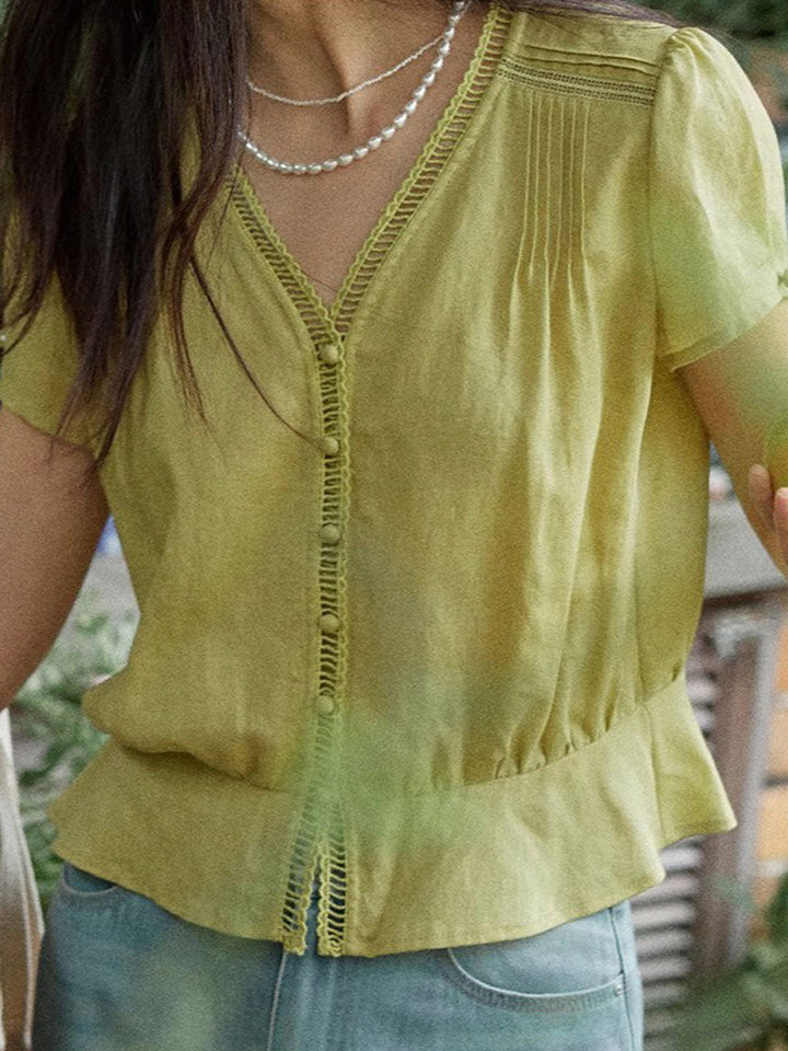 Ariana Vacation V-Neck Ruffled Top