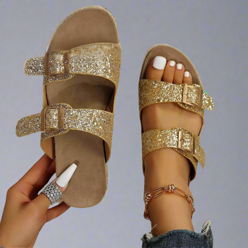 Elfriede | Sandals made of high-quality, shiny leather