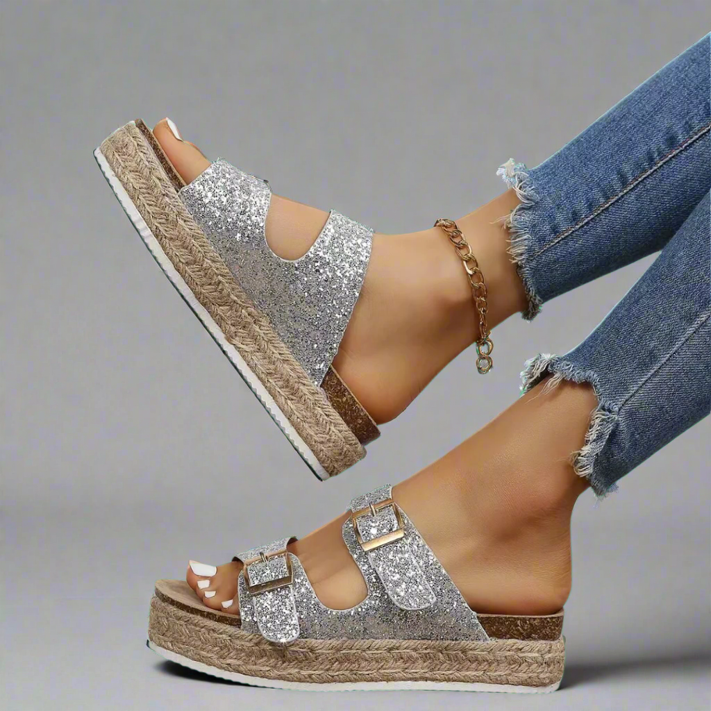 Elfriede | Sandals made of high-quality, shiny leather