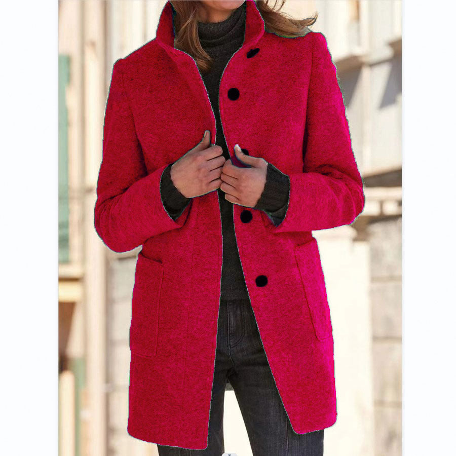 Vintora™ – Retro Women’s Coat with Buttons & Stand Collar
