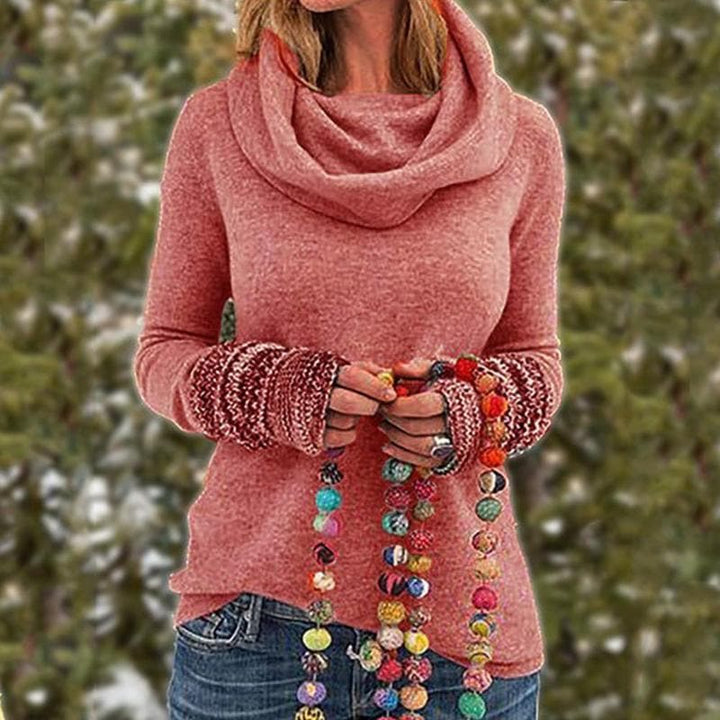 Women's Knit Sweater - Soft Comfort - Cowl Neck - Relaxed Fit