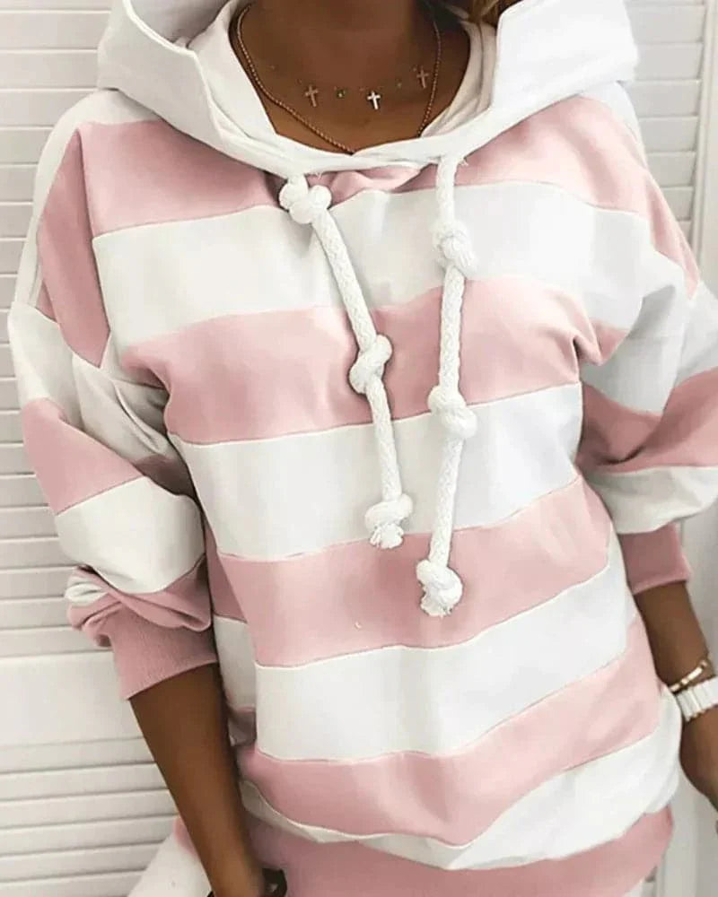 Women's Hoodie - Knitted Details - Relaxed Fit - Soft Materials