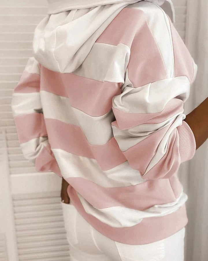 Women's Hoodie - Knitted Details - Relaxed Fit - Soft Materials