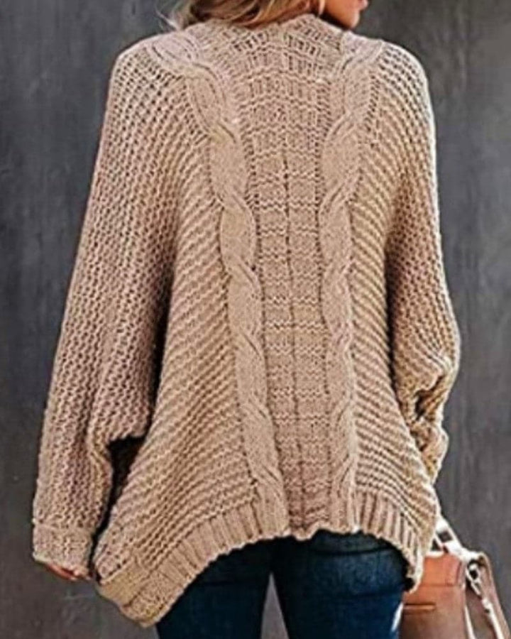 Women's Knit Cardigan - Oversized Fit - Long-Sleeved Soft and Warm - Open Front