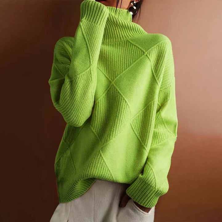 Aveline Couture Knitwear – Elegant Textured Turtleneck