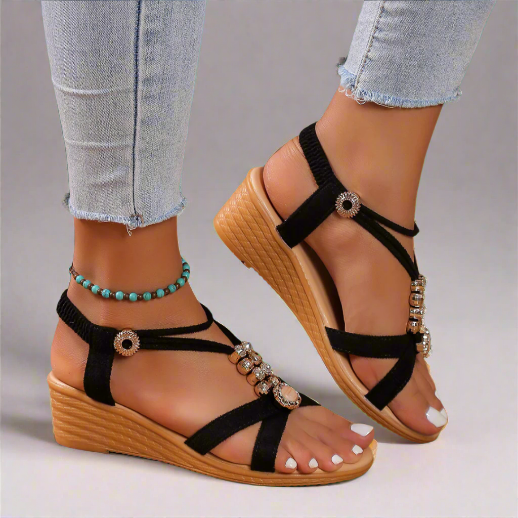 Nelda | Elegant and Comfortable Platform Sandals with Ankle Strap