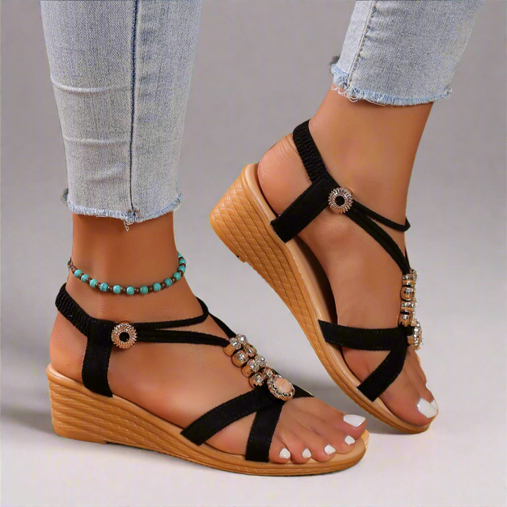 Nelda | Elegant and Comfortable Platform Sandals with Ankle Strap