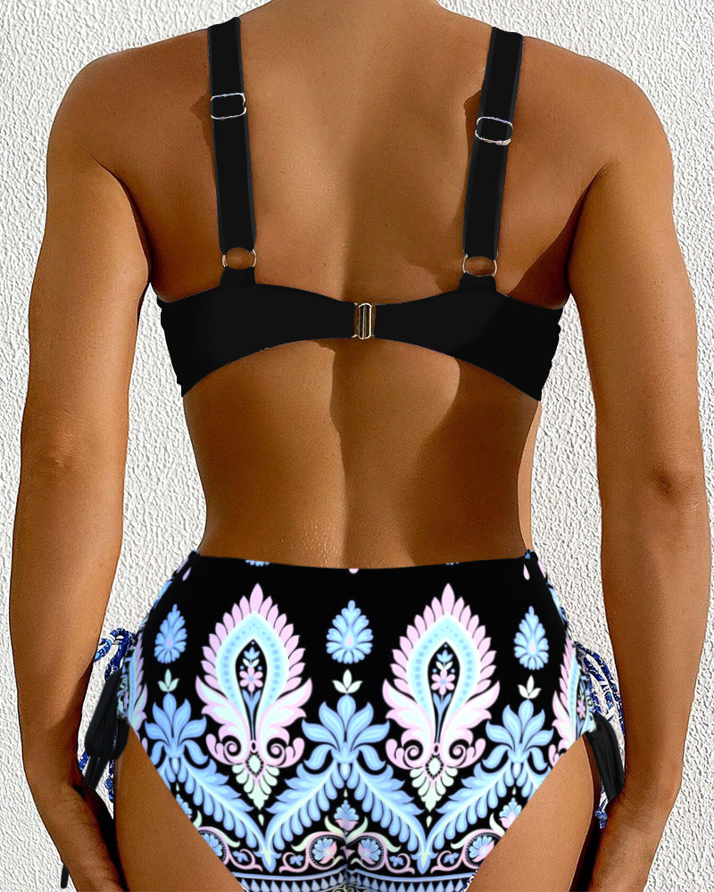 Alluring Two-Piece High-Cut Swimsuit Set