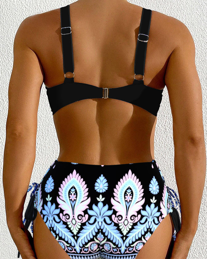 Alluring Two-Piece High-Cut Swimsuit Set