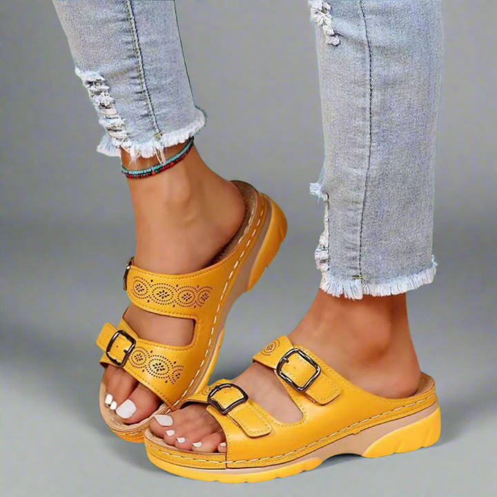 Dorothee | Double Strap Wedge Sandals – Comfortable and Trendy