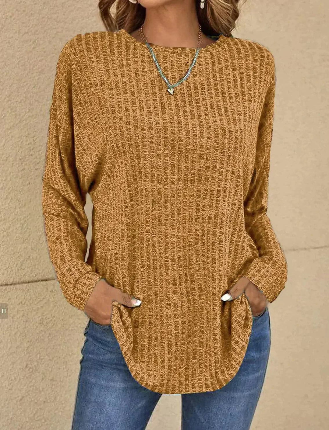 Women's Knit Sweater - Soft Knit - Relaxed Fit - Long Sleeves Comfortable