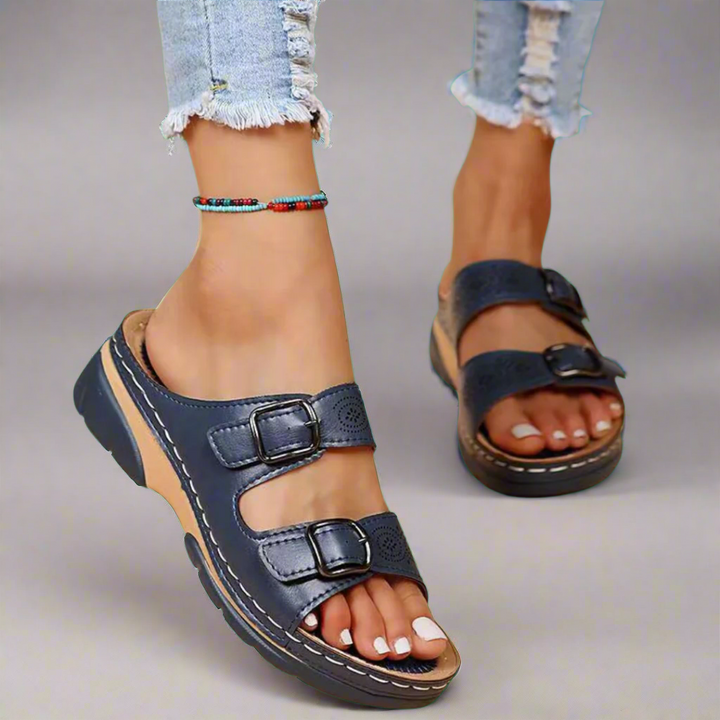 Dorothee | Double Strap Wedge Sandals – Comfortable and Trendy