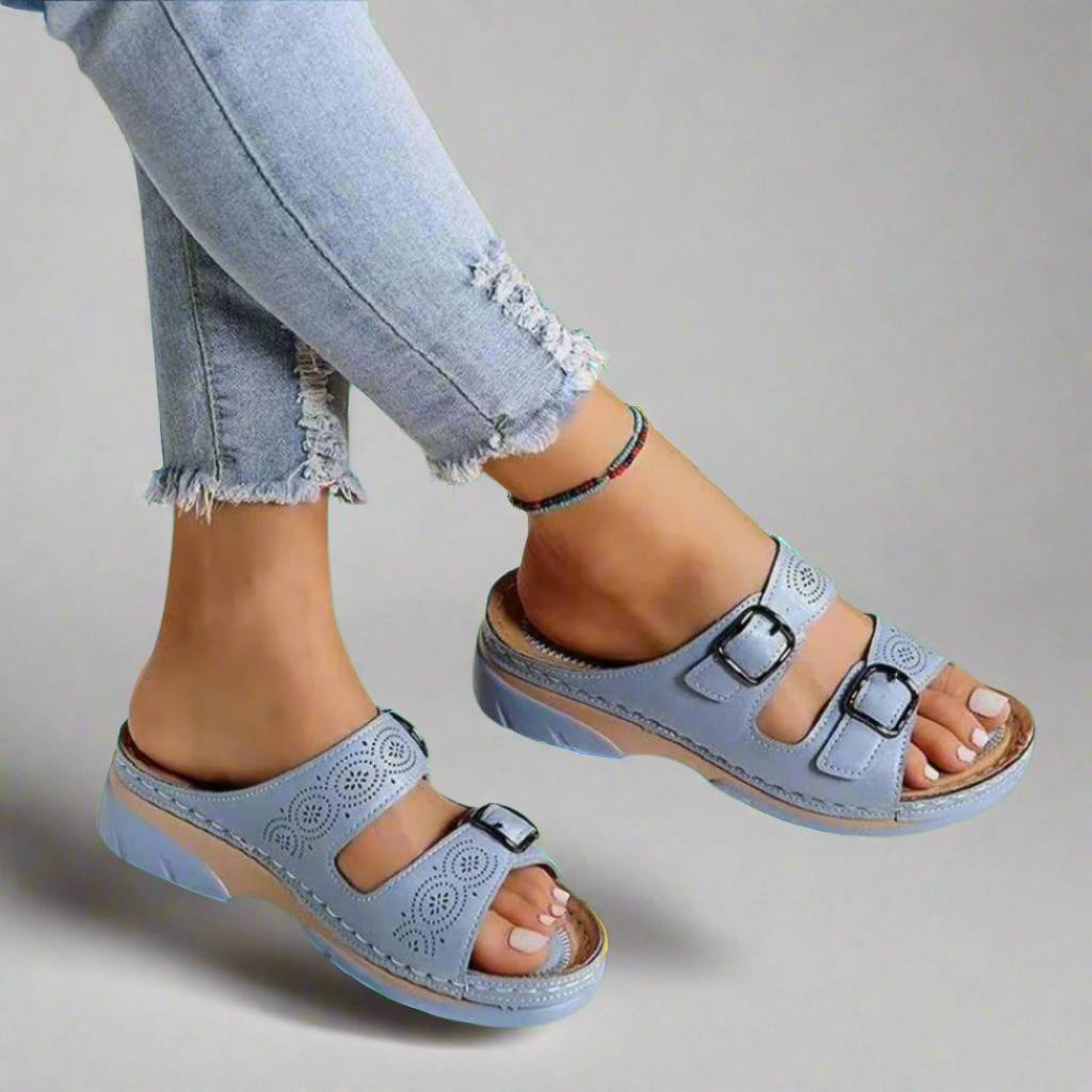 Dorothee | Double Strap Wedge Sandals – Comfortable and Trendy