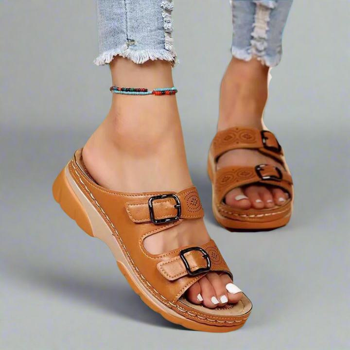 Dorothee | Double Strap Wedge Sandals – Comfortable and Trendy