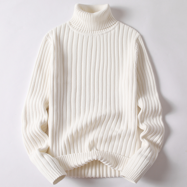Women's Turtleneck Sweater - Soft Knit - Ribbed Design - Long-Sleeved Warm Comfort
