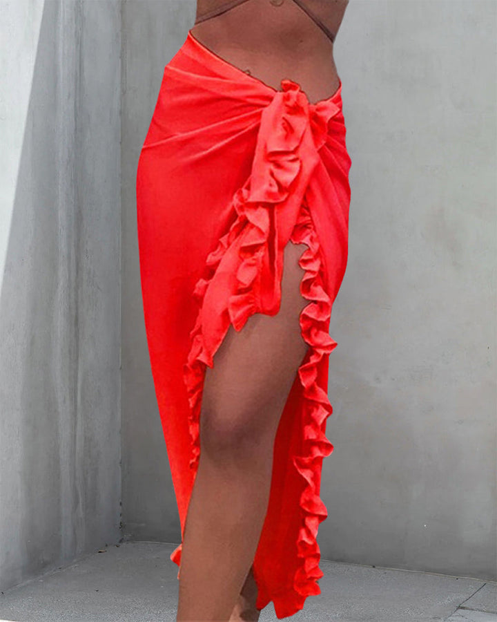 Solid Color Blanket with Ruffles