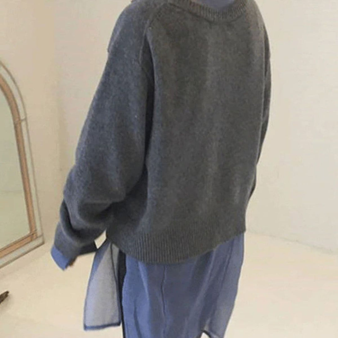 Women's Knit Sweater - Oversized Fit - Button Closure - Soft and Comfortable