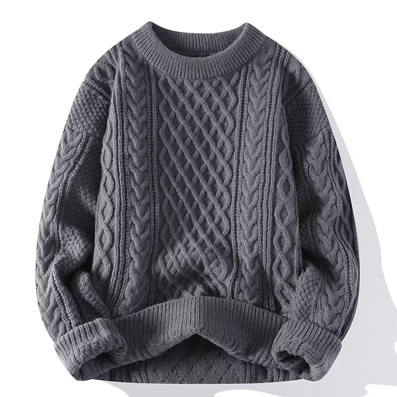Women's Knit Sweater - Soft Cable Knit - Round Neck - Long-Sleeved Comfortable Fit