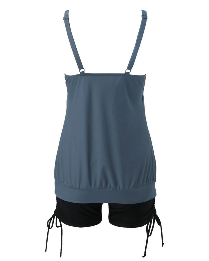 Two-Piece Slim Fit Swimsuit with Collar