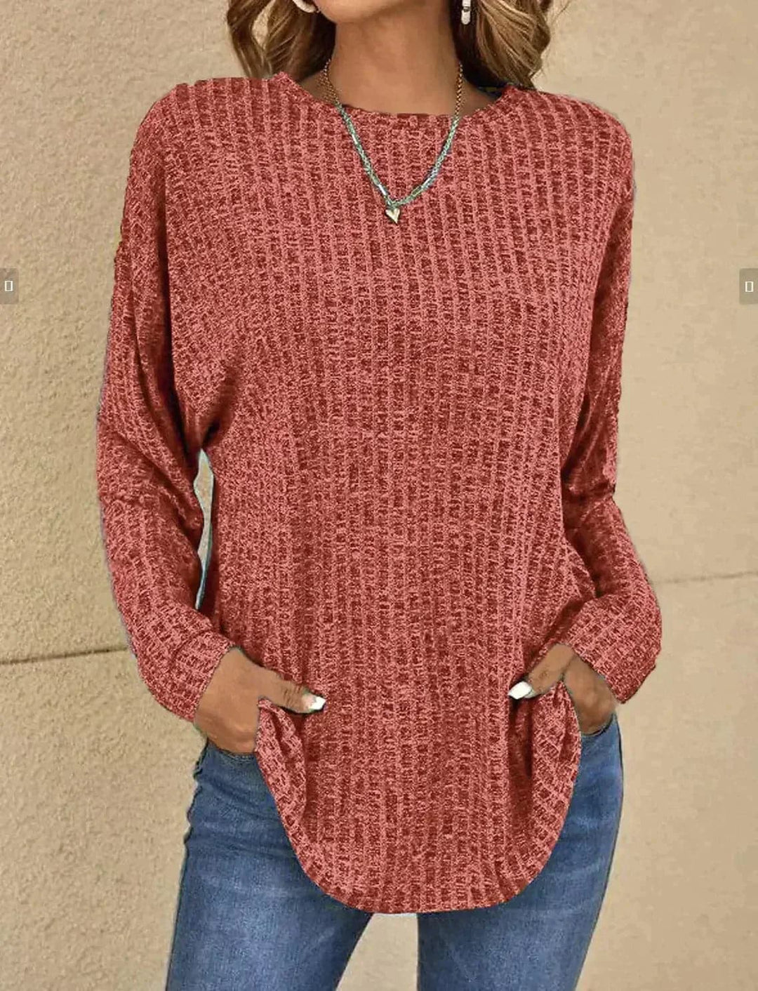 Women's Knit Sweater - Soft Knit - Relaxed Fit - Long Sleeves Comfortable