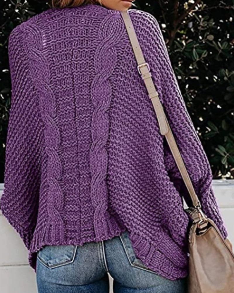 Women's Knit Cardigan - Oversized Fit - Long-Sleeved Soft and Warm - Open Front