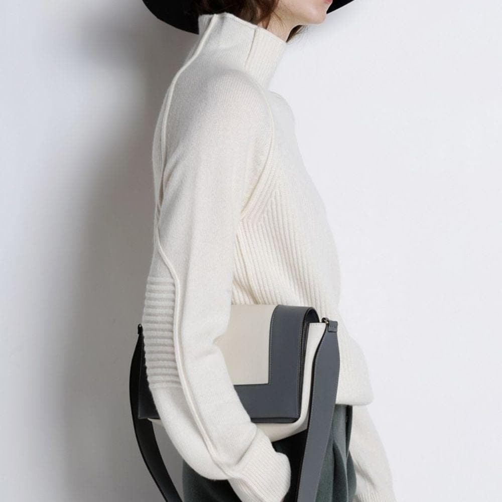 Women's Turtleneck Sweater - Soft Knit - Long-Sleeved Comfortable Fit