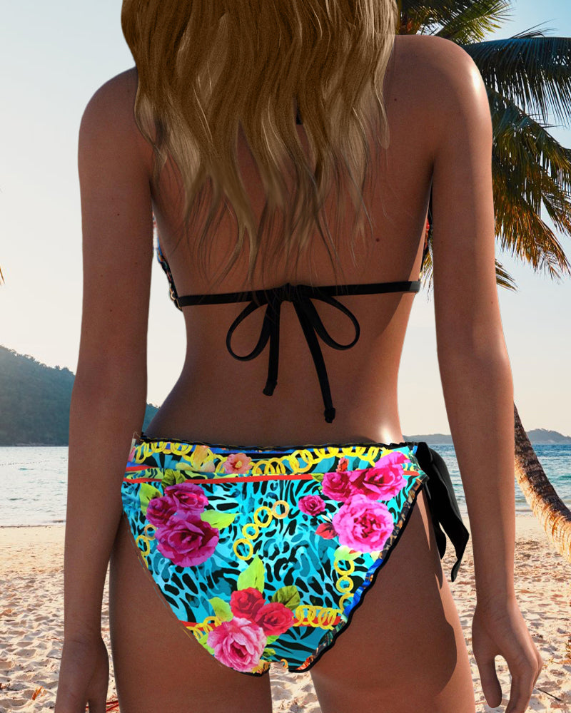 Seductive Halter Neck Bikini with Lacing Details