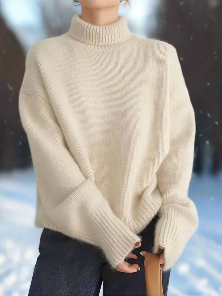 Women's Turtleneck Sweater - Knit - Oversized Fit - Long-Sleeved Comfortable