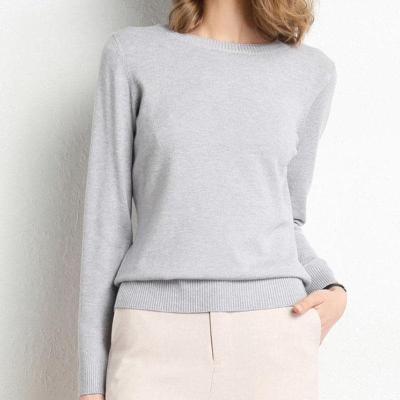 Women's Sweater - Soft Wool Blend - Round Neck - Long Sleeves - Comfortable Fit