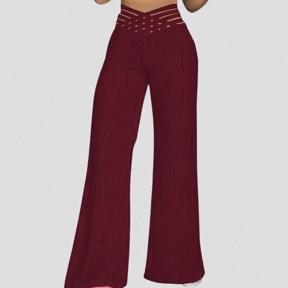 Bellamont – Elegant Pleated Pants with Striped Waistband